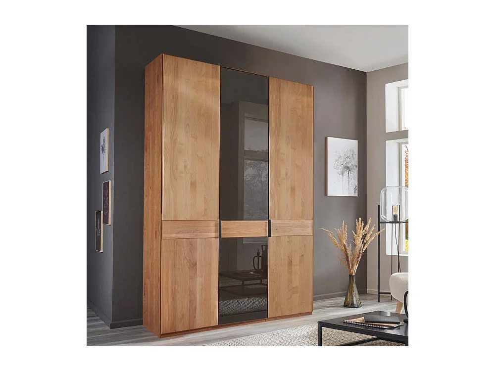 Kleiderschrank Schlafzimmerschrank in Erlefarben und Dunkelbraun