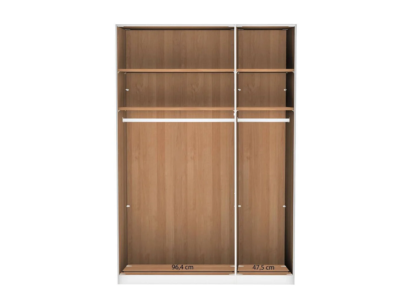 Kleiderschrank Schlafzimmerschrank in Erlefarben und Dunkelbraun