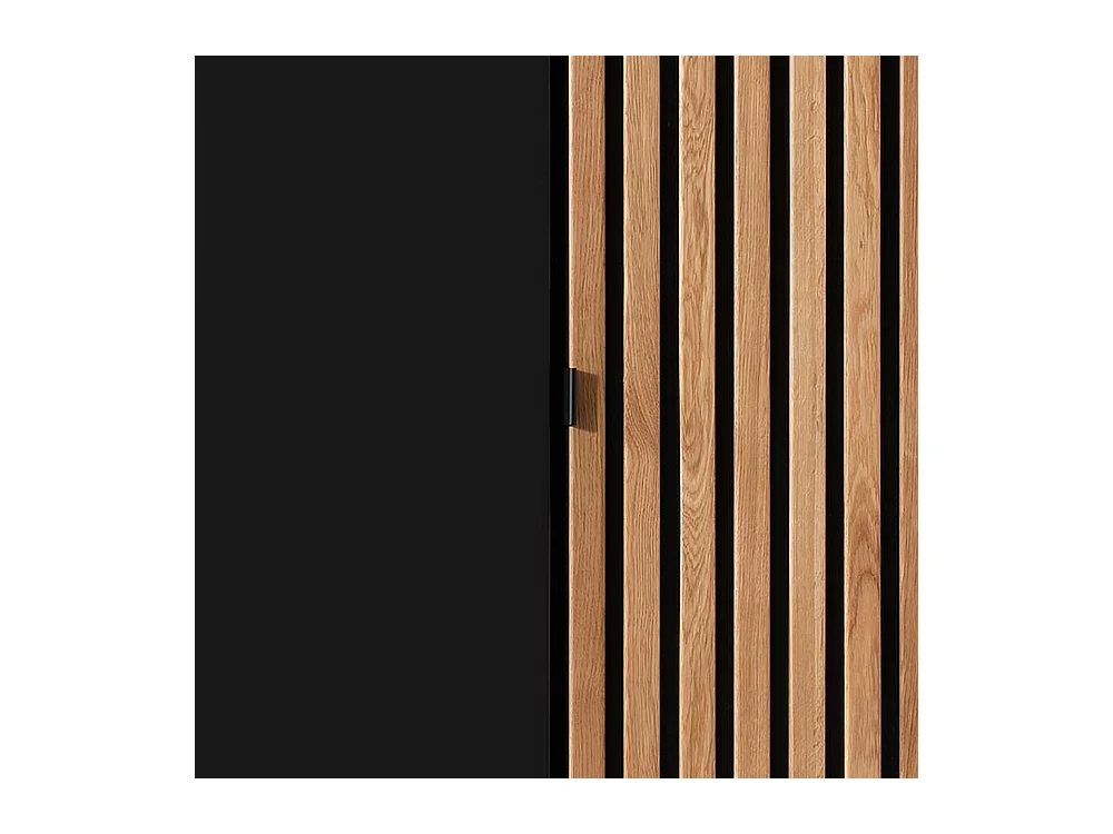 Kleiderschrank Massivholz Wildeiche Front glasbeschichtet Anthrazit