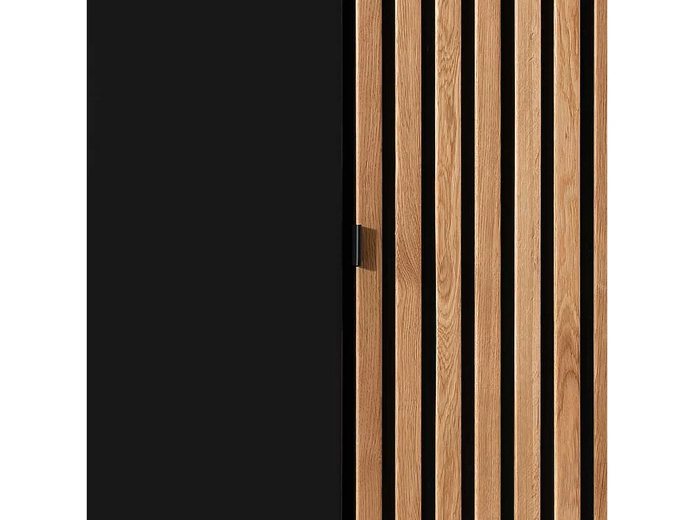 Kleiderschrank Massivholz Wildeiche Front glasbeschichtet Anthrazit