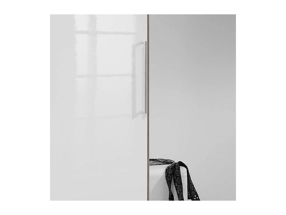 Kleiderschrank Made in Germany in Eiche Sägerau & Weiß Spiegeltür