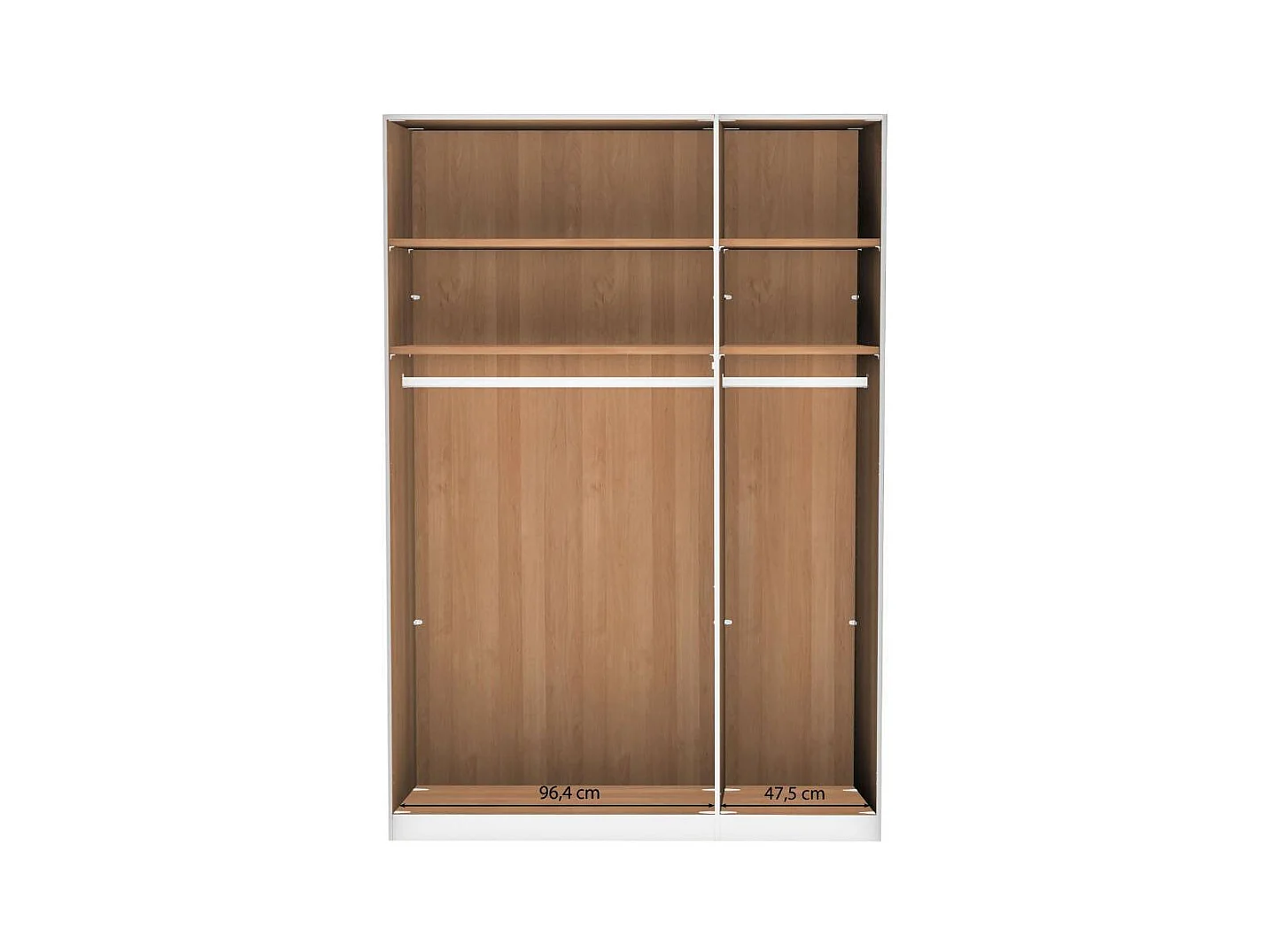 Drehtürenschrank Schlafzimmerschrank teilmassiv 148 cm breit