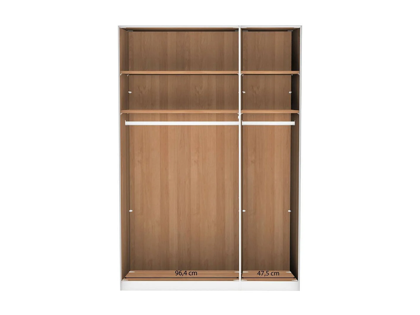 Drehtürenschrank Schlafzimmerschrank teilmassiv 148 cm breit