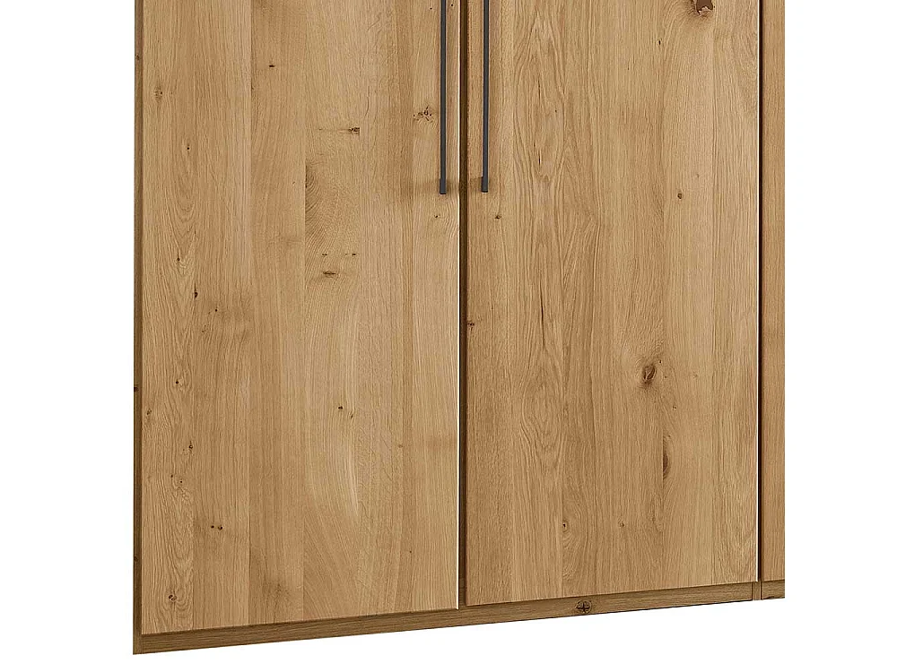 Kleiderschrank Wildeiche Bianco Made in Germany Metallgriffen