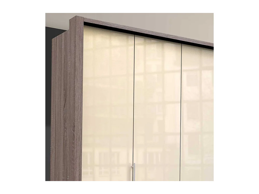 Gleittüren Kleiderschrank glasbeschichtet acht Schubladen