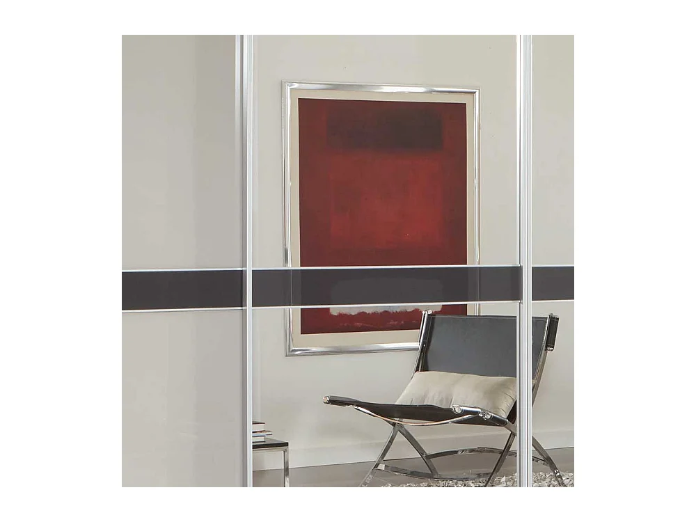 Kleiderschrank in Anthrazit und Hellgrau Schwebetüren