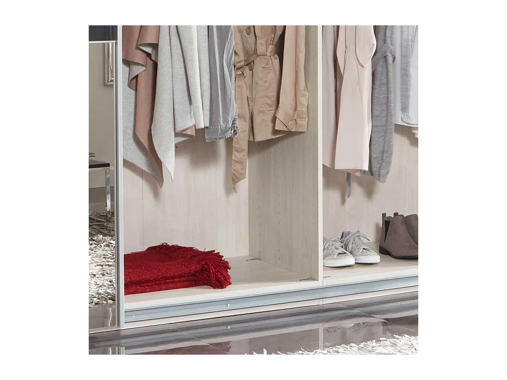 Kleiderschrank in Anthrazit und Hellgrau Schwebetüren