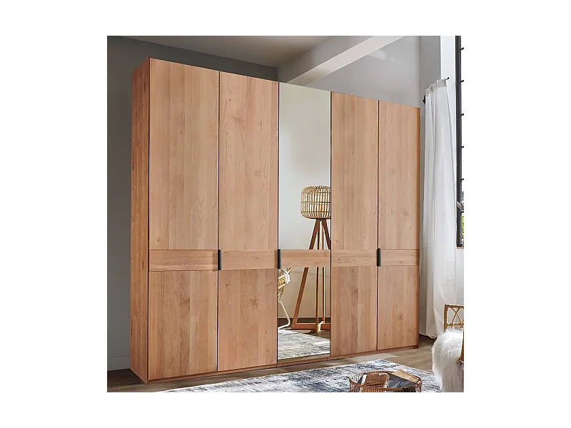 Drehtürenschrank Spiegelschrank teilmassiv in Erlefarben