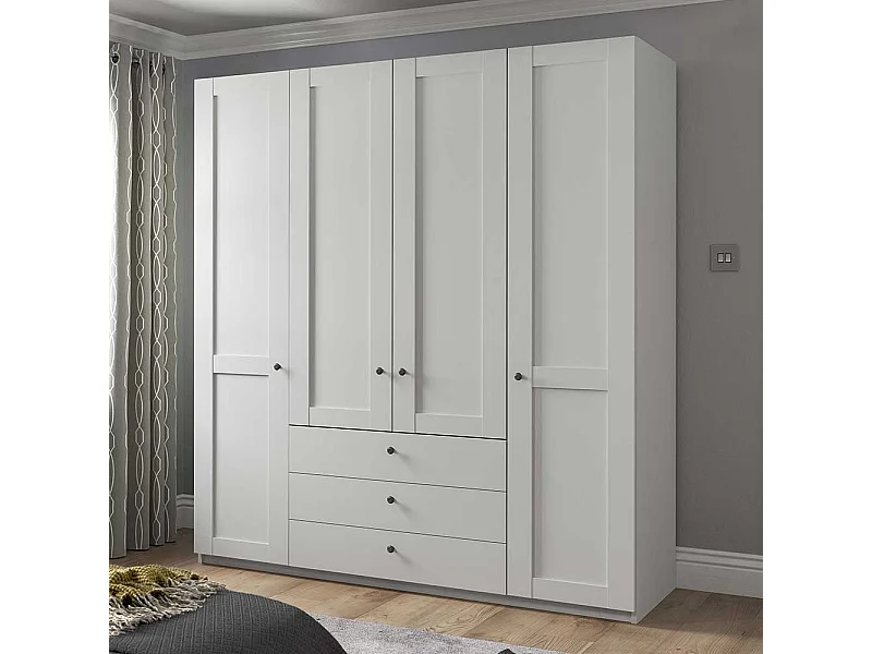 Kleiderschrank Landhaus weiß 200 cm breit Made in Germany