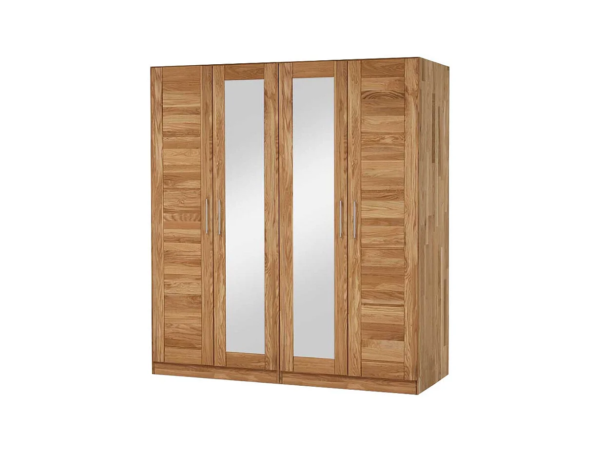 Drehtürenschrank aus Wildeiche Massivholz Spiegeltüren