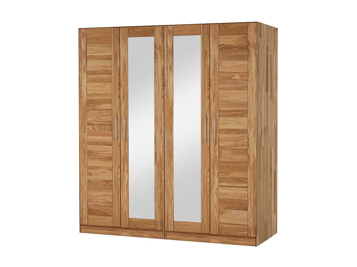 Drehtürenschrank aus Wildeiche Massivholz Spiegeltüren