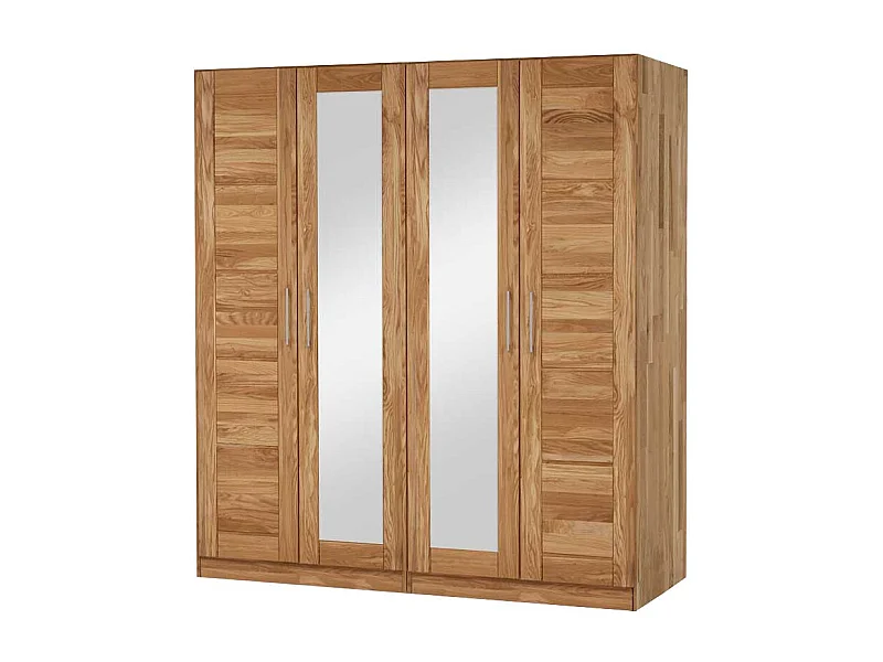 Drehtürenschrank aus Wildeiche Massivholz Spiegeltüren