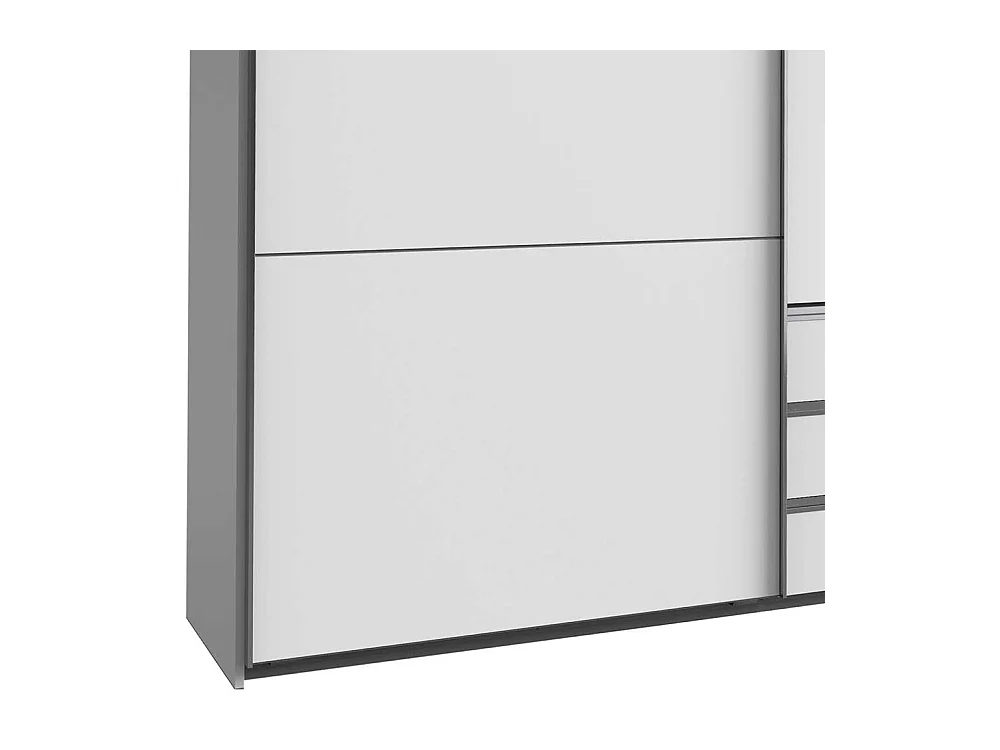 Schlafzimmerkleiderschrank 300 cm breit in Weiß Dreh- und Schiebetüren