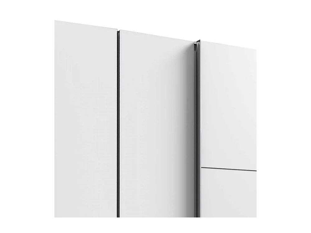 Schlafzimmerkleiderschrank 300 cm breit in Weiß Dreh- und Schiebetüren