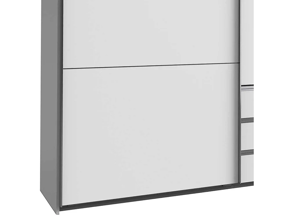 Schlafzimmerkleiderschrank 300 cm breit in Weiß Dreh- und Schiebetüren