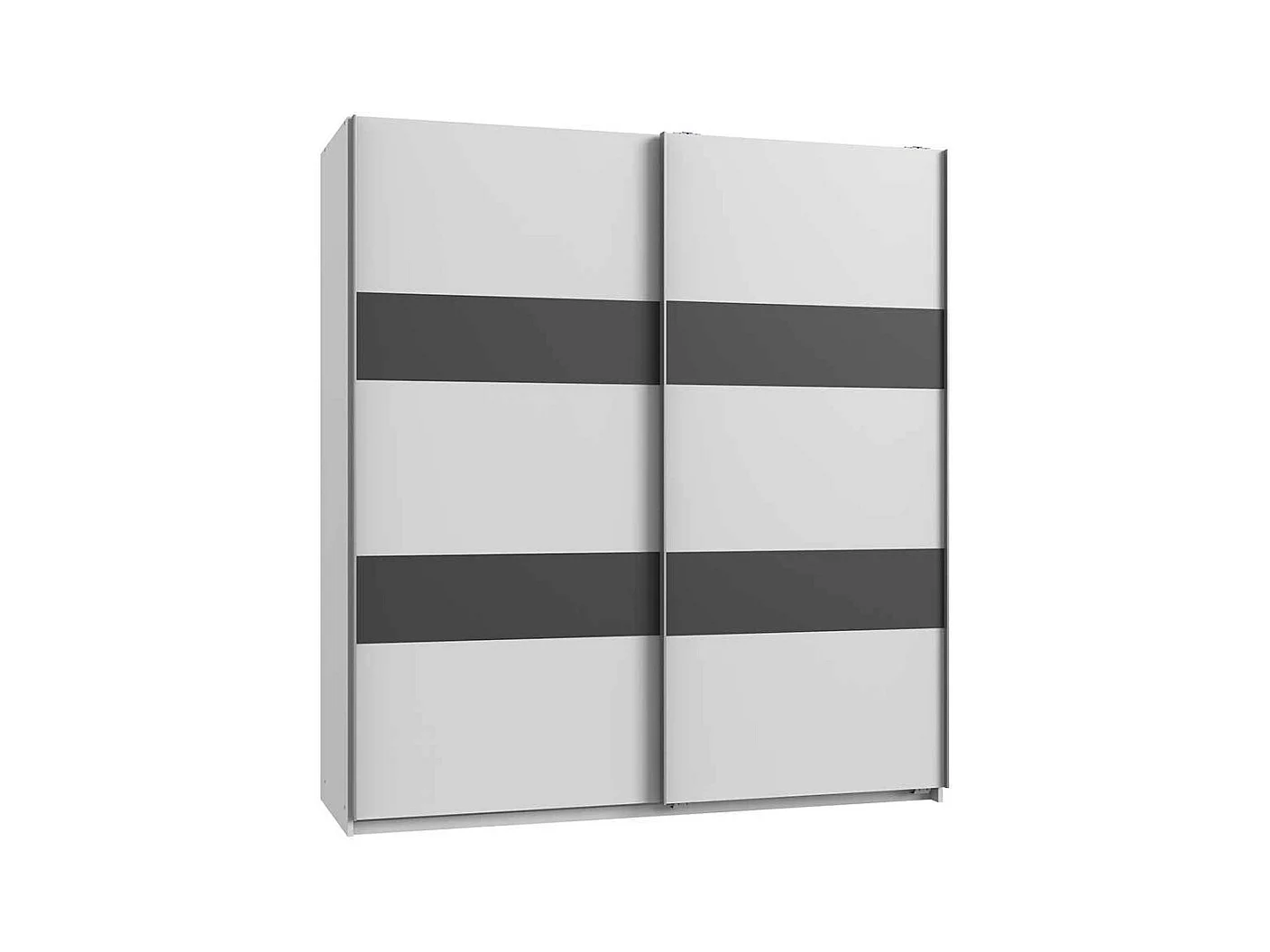 Moderner Gleittürenschrank in Dunkelgrau und Weiß Made in Germany