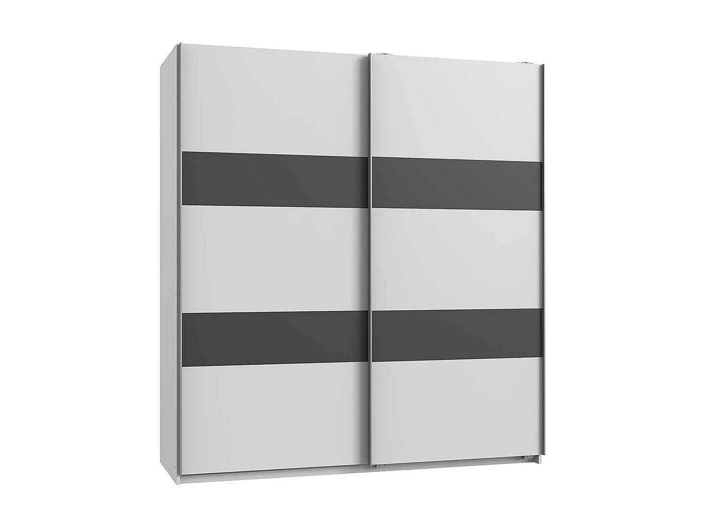 Moderner Gleittürenschrank in Dunkelgrau und Weiß Made in Germany