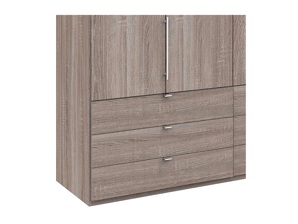 Kleiderschrank Jugendzimmer 2 türig mit Schubladen Eiche Trüffelfarben