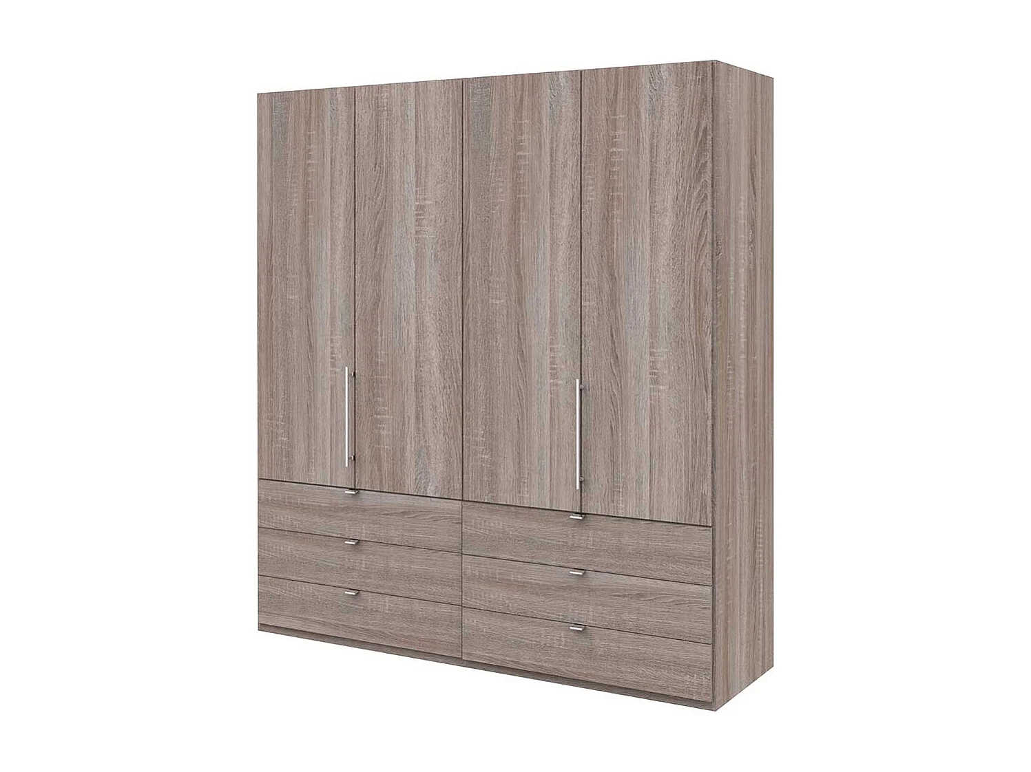 Kleiderschrank Jugendzimmer 2 türig mit Schubladen Eiche Trüffelfarben