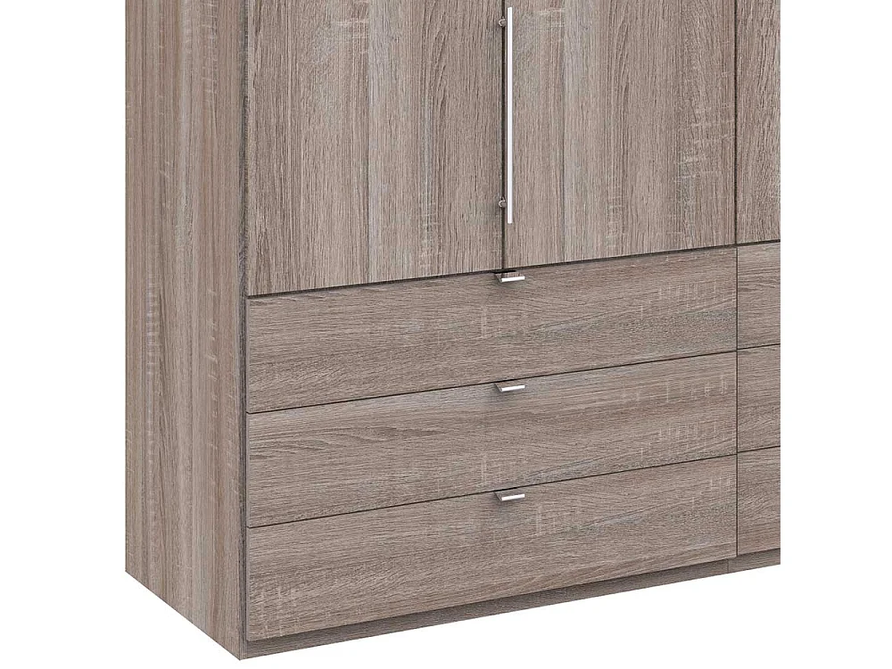 Kleiderschrank Jugendzimmer 2 türig mit Schubladen Eiche Trüffelfarben