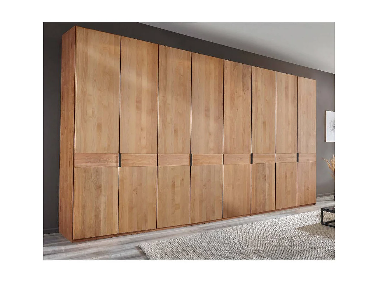 Kleiderschrank Kleiderschrankwand teilmassiv - 393 cm breit