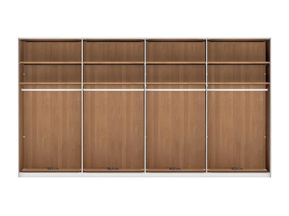 Kleiderschrank Kleiderschrankwand teilmassiv - 393 cm breit