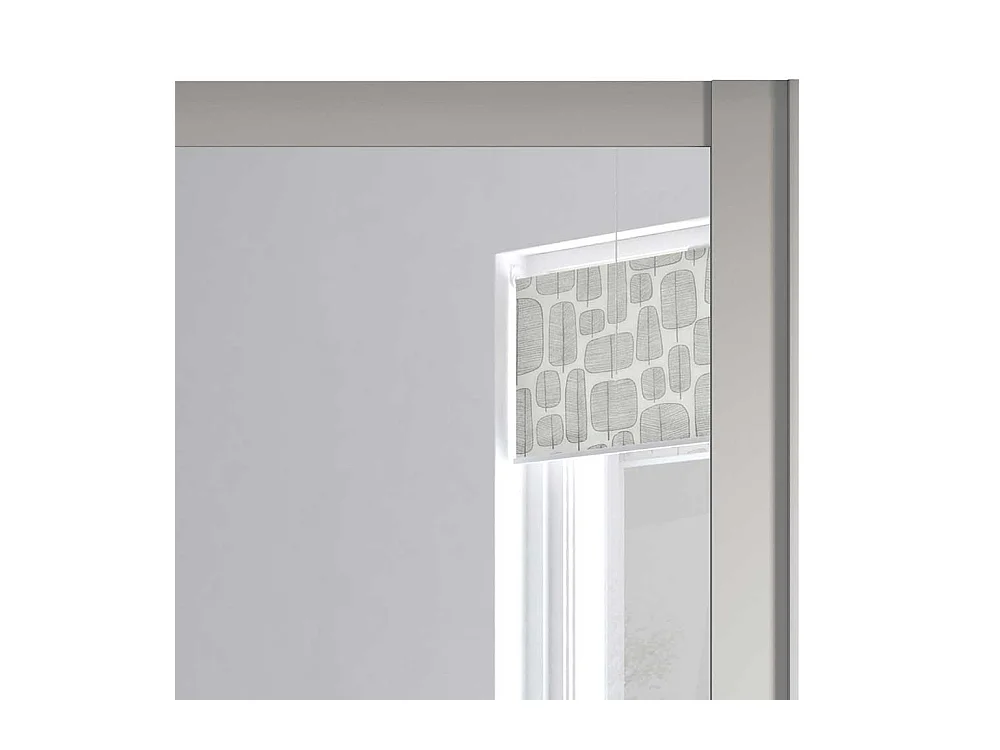 Schwebetürenschrank Spiegel rechts in Hellgrau modernen Landhausstil