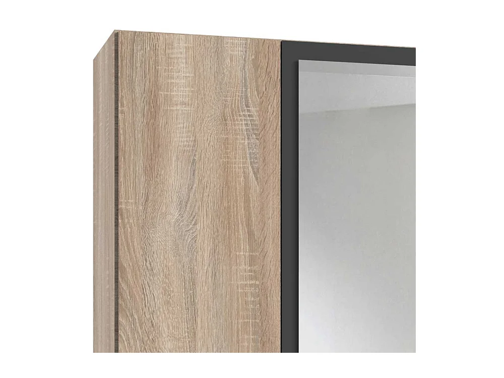 Drehtürschrank Schlafzimmer groß in Eiche Sägerau Dunkelgrau