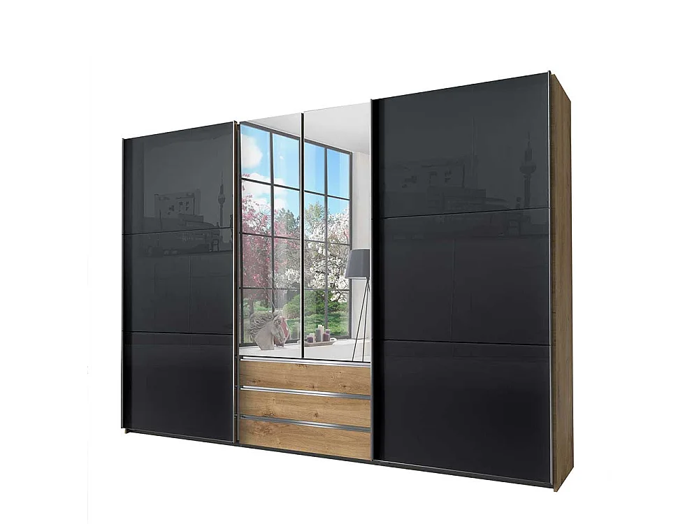 XL Schlafzimmerschrank mit Spiegeln Made in Germany 300 cm breit