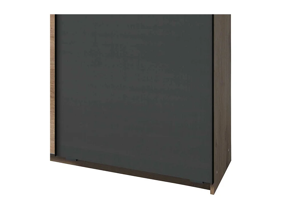 Schwebetürenschrank modern in Dunkelgrau Plankeneiche Holzoptik