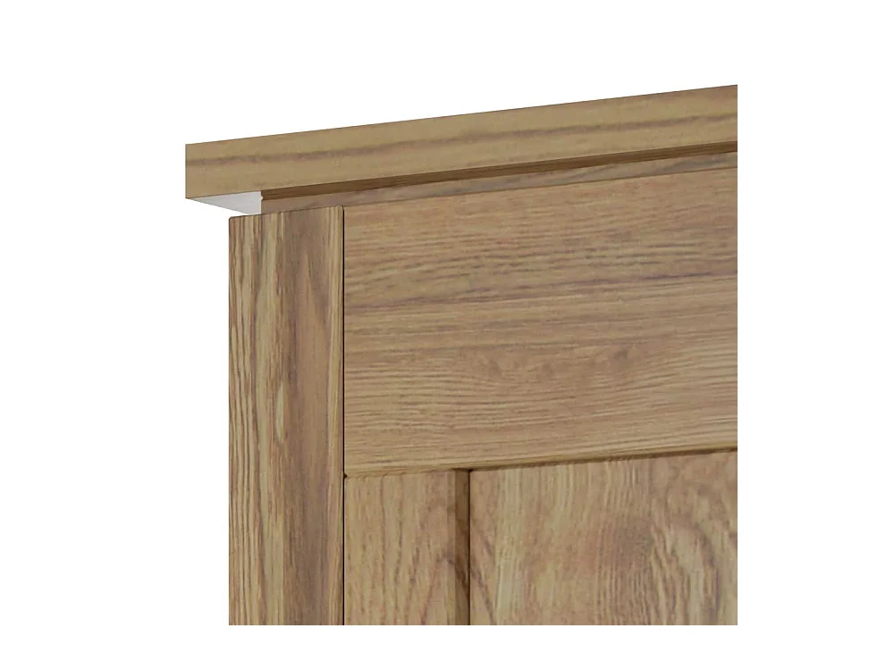 Kleiderschrank Massivholz Schlafzimmerkleiderschrank mit Spiegeln und Metallgriffen