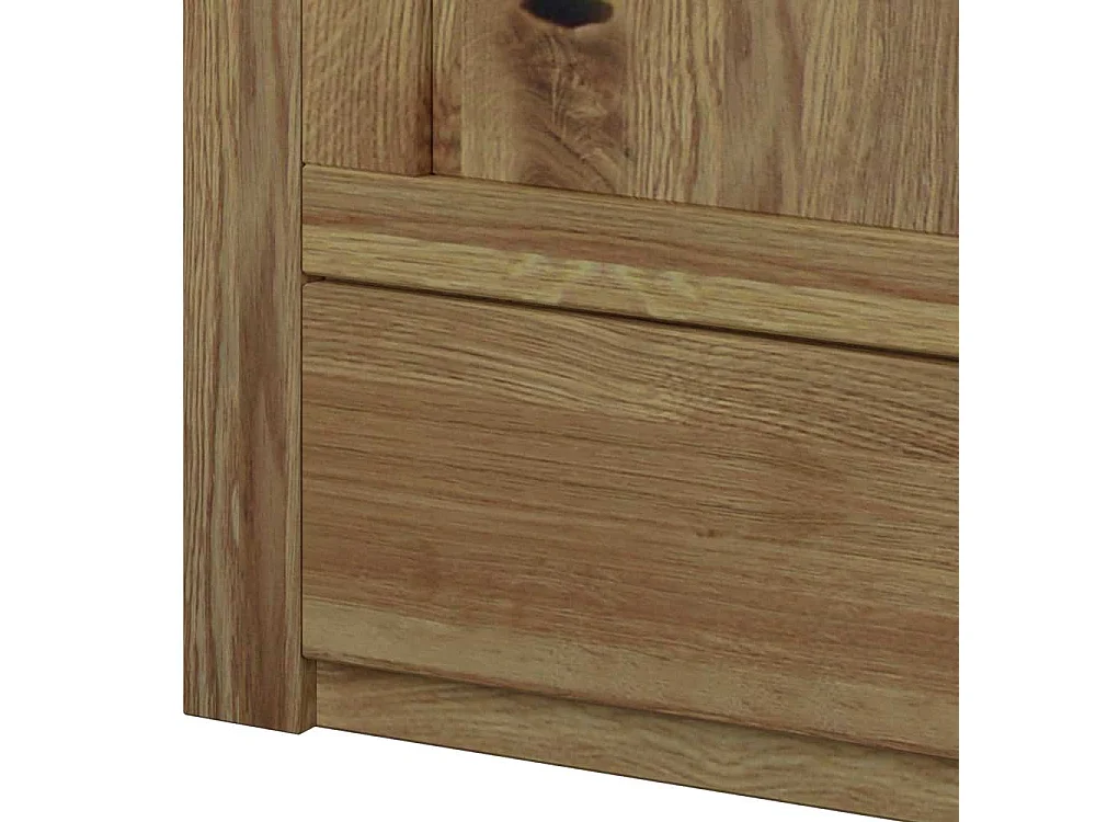 Kleiderschrank Massivholz Schrank Holz mit Drehtüren und Spiegel Türen