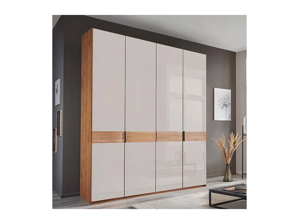 Kleiderschrank Moderner Schrank in Erlefarben und Weiß
