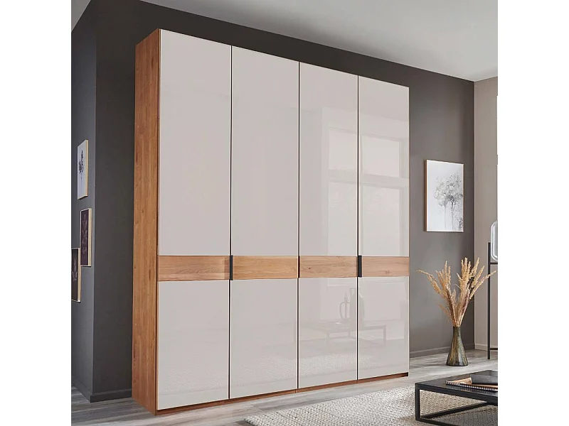 Kleiderschrank Moderner Schrank in Erlefarben und Weiß