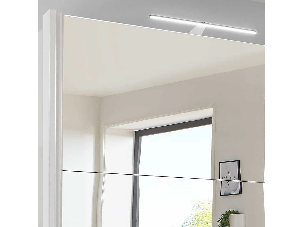 Schwebetürenkleiderschrank in Weiß Spiegeltür