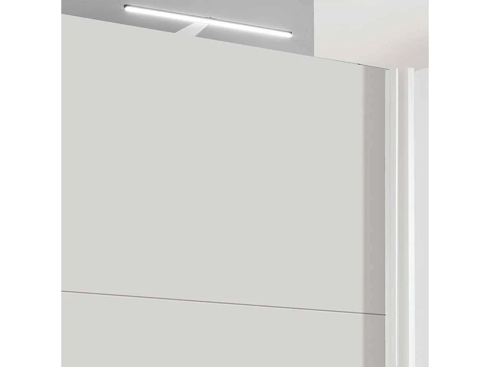 Schwebetürenkleiderschrank in Weiß Spiegeltür