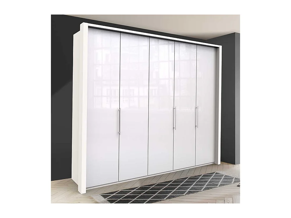 Panorama Kleiderschrank in Weiß glasbeschichtet Made in Germany