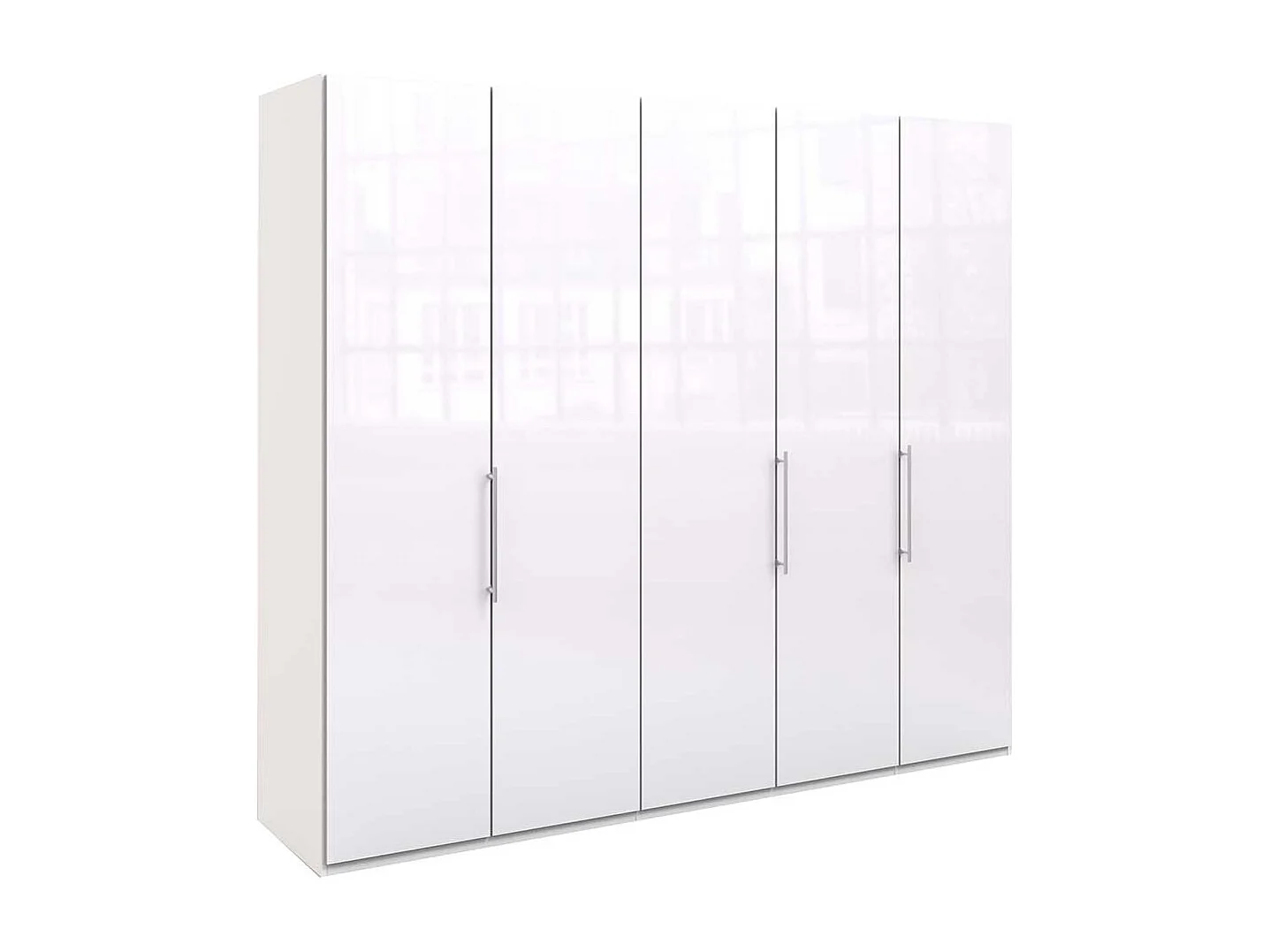 Panorama Kleiderschrank in Weiß glasbeschichtet Made in Germany