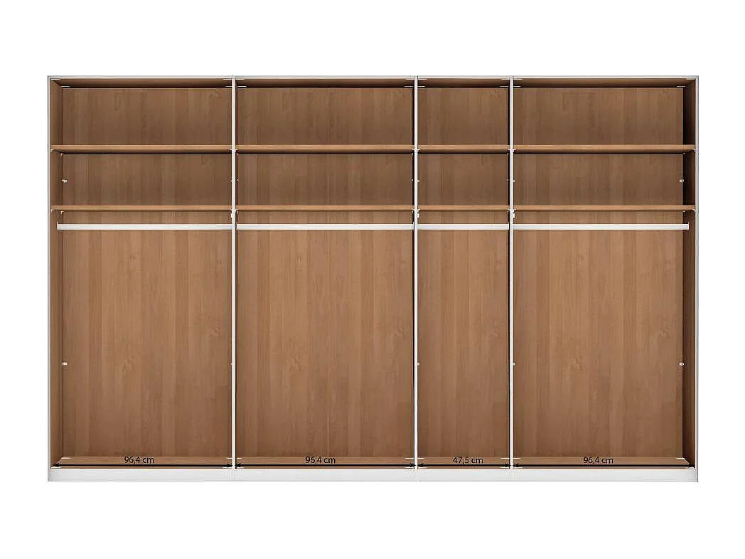 Schlafzimmerschrank Drehtürschrank in Champagner und Erlefarben