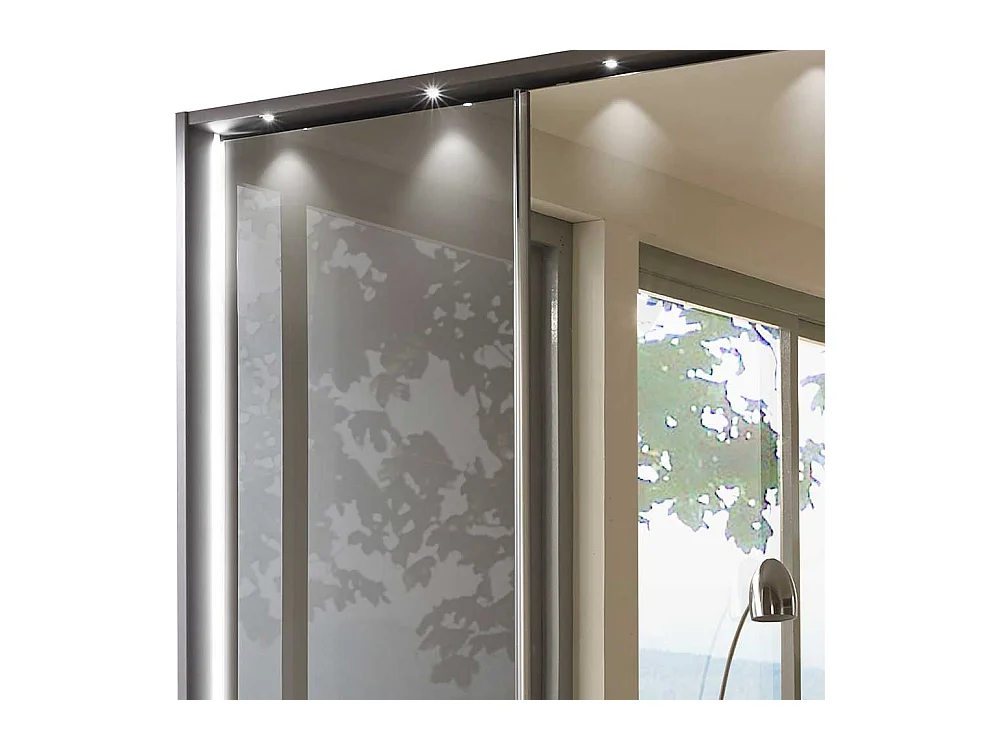 Schwebetüren Kleiderschrank in Braun Spiegel