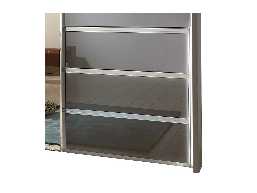 Schwebetüren Kleiderschrank in Braun Spiegel