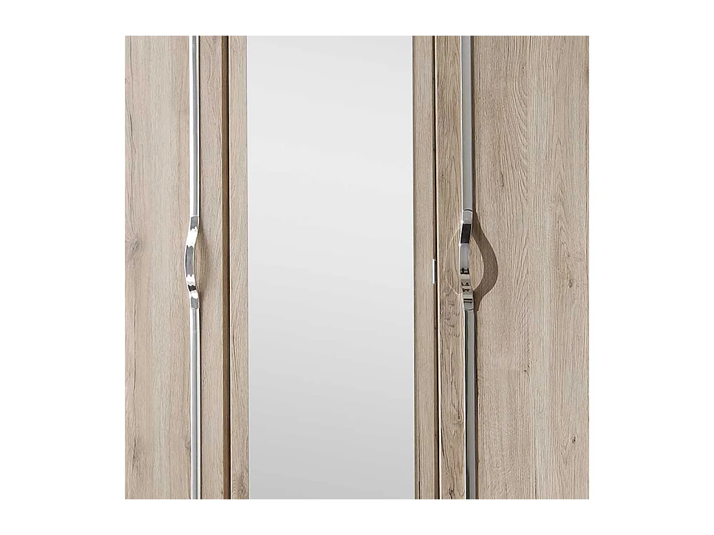 Drehtürschrank Holzoptik in Eiche San Remo Spiegeltür und Schubladen