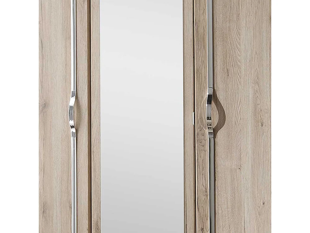 Drehtürschrank Holzoptik in Eiche San Remo Spiegeltür und Schubladen