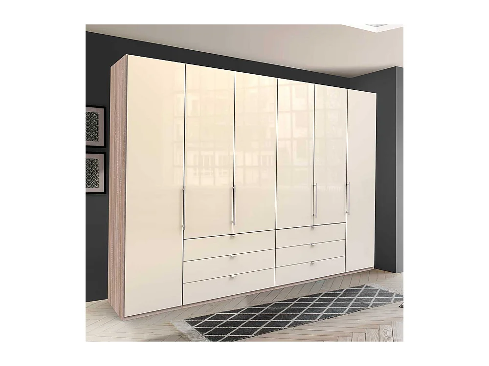 Übergröße Kleiderschrank in Cremefarben Eiche Sägerau