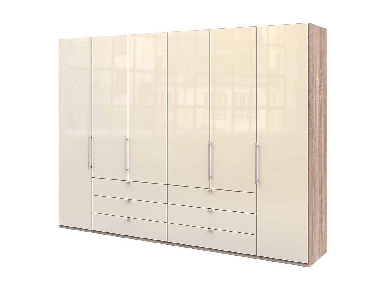 Übergröße Kleiderschrank in Cremefarben Eiche Sägerau