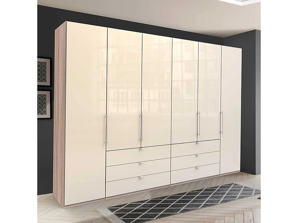 Übergröße Kleiderschrank in Cremefarben Eiche Sägerau