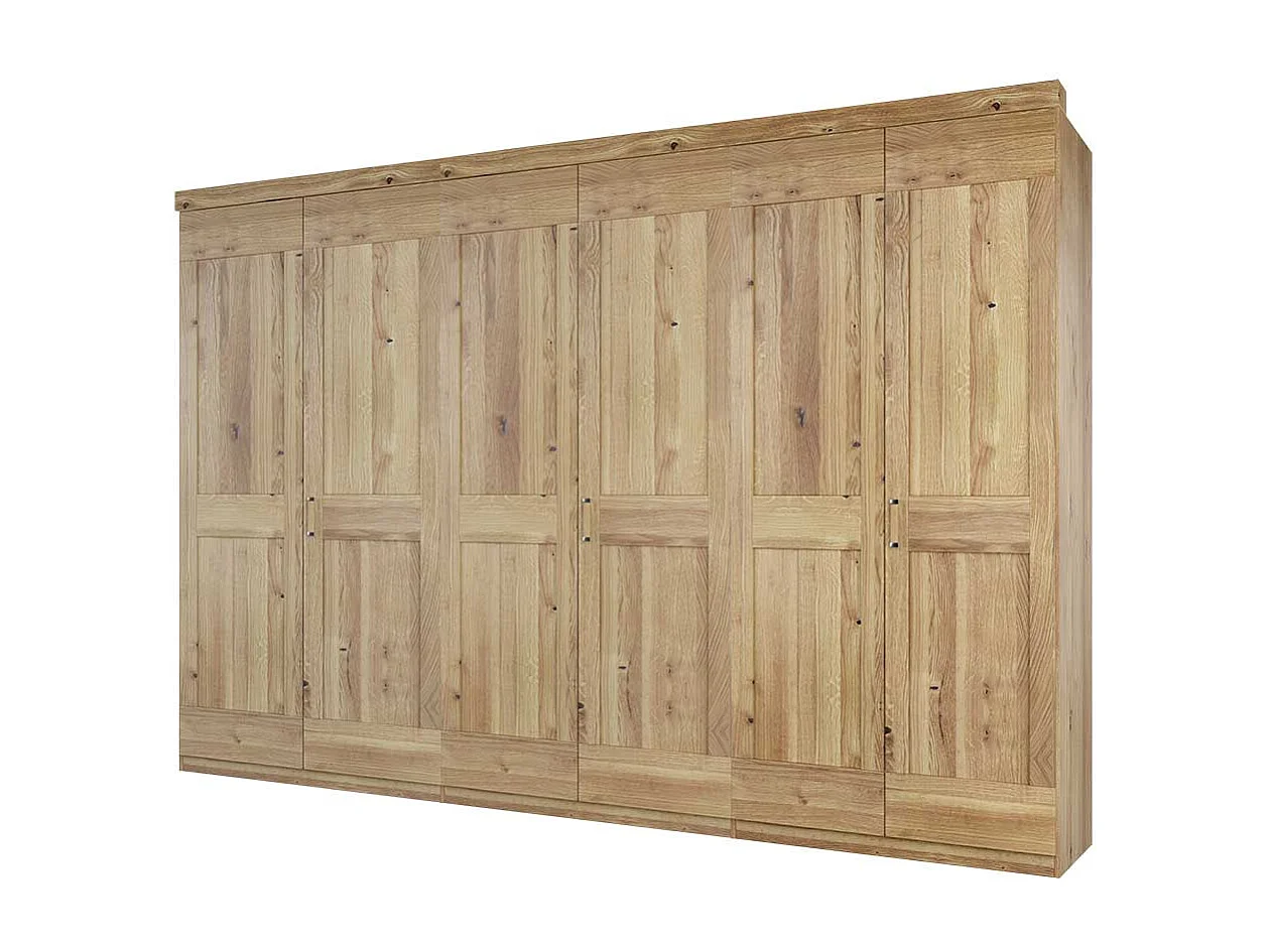 Premium Kleiderschrank in Asteichefarben 221 cm hoch - 57 cm tief