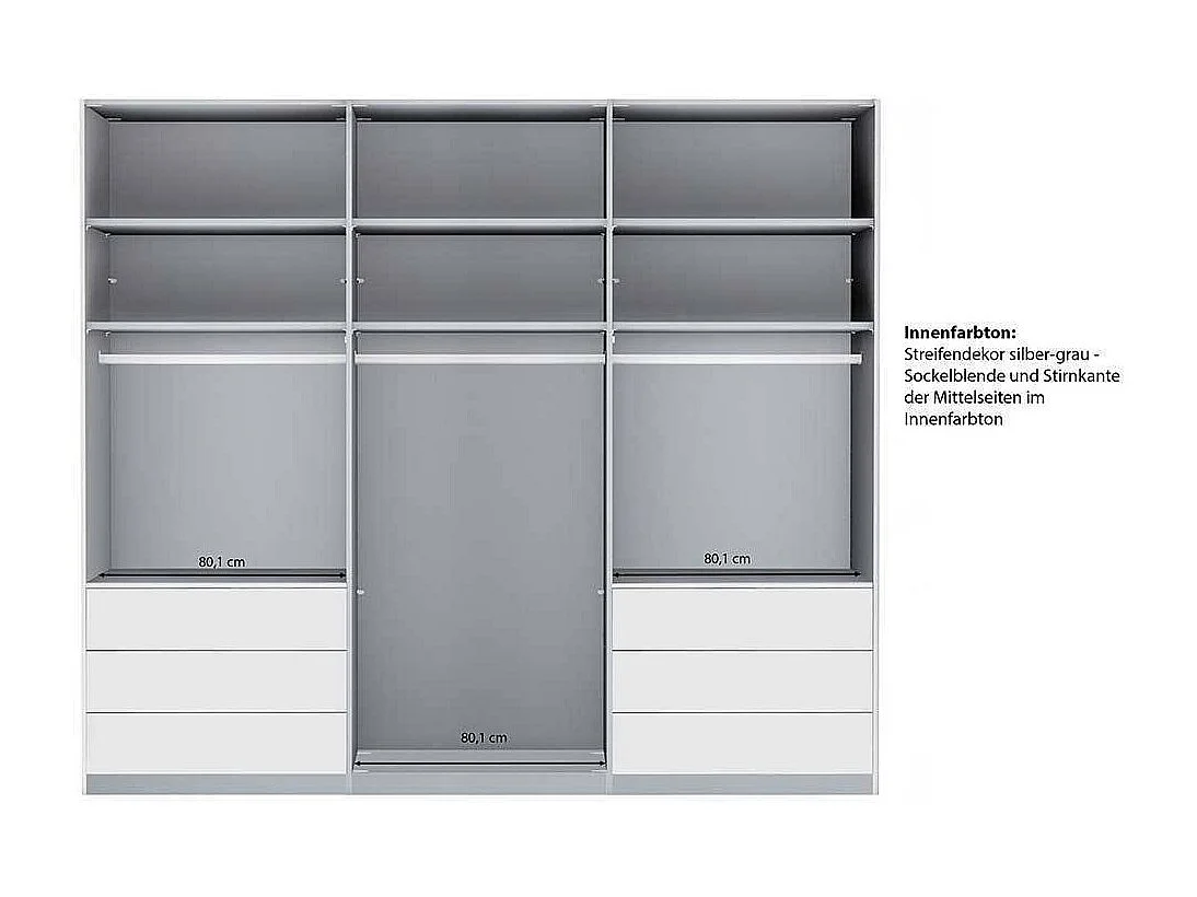 Kleiderschrank mit sechs Schubladen modernem Design