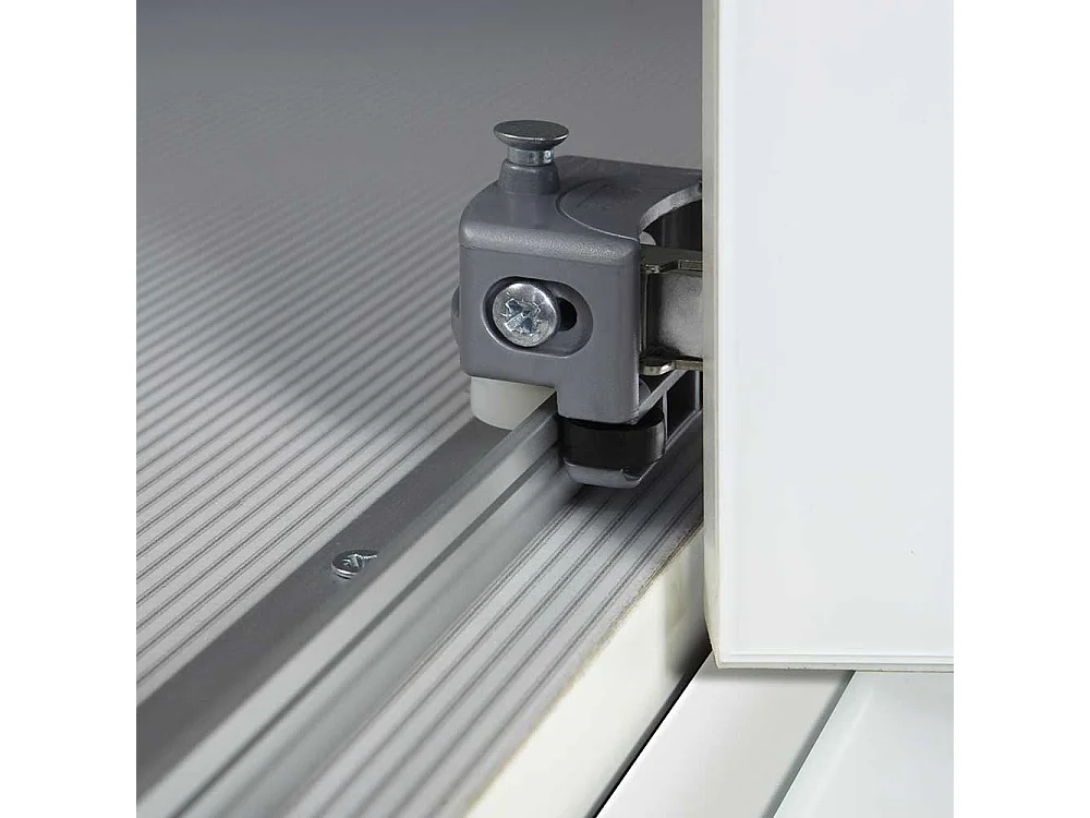 Falttüren Kleiderschrank in Weiß Glas beschichtet