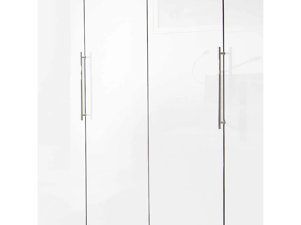 Falttüren Kleiderschrank in Weiß Glas beschichtet